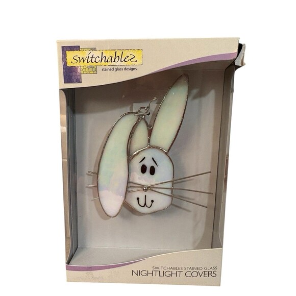 Switchables Stained Glass Night Light Cover Bunny Rabbit Vintage 2005 Easter EUC - Picture 2 of 3